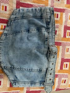 Stylish Denim tube top with Belt