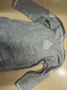 Grey Chikankari Kurta