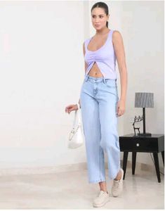 Shein Lavender Cut Out Sleeveless Top
