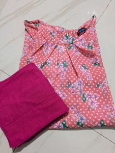 Cute Pink Floral Top & Pants Set