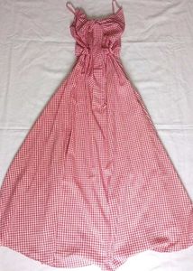 Red Gingham Maxi Dress