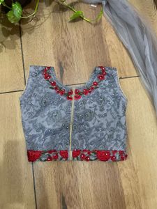 Grey Embroidered Lehenga Choli Set