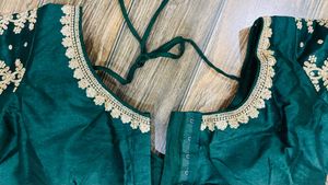 Elegant Emerald Green Embroidered Blouse