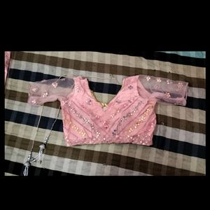 Pink Sequin Lehenga Set