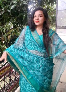 Beautiful Teal Blue Saree