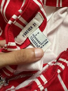 Forever 21 Red Striped Mini Skirt