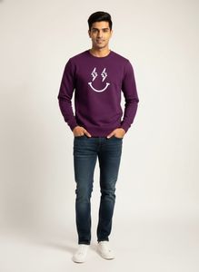 Purple Smiley Lightning Sweatshirt