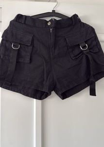 Black Cargo Shorts, Waist- 28