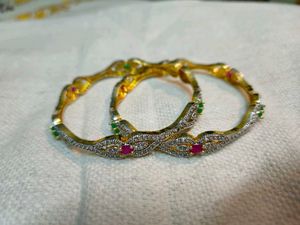 Gold plated stone bangles sets ✨️