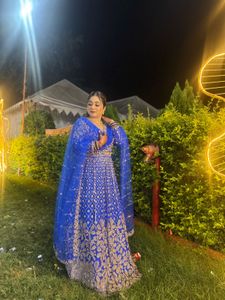 Stunning Blue Lehenga Choli with Golden Embroidery