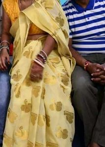 Elegant Yellow Saree with Intricate Motifs