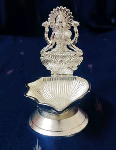 DIWALI GIFT Laxmi Mata With Diya In Silver Color