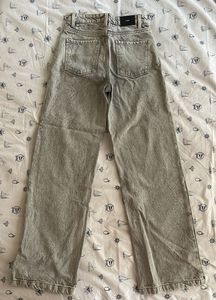 Grey Wide Leg Denim Jeans
