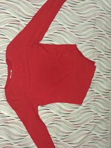 Red Long Sleeve Top