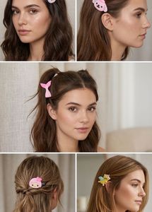 Cute Character Hair Clip Multi-Design Set All 5