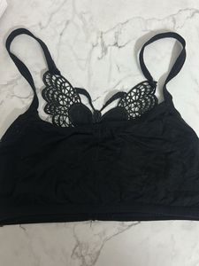 Black Lace Butterfly Sports Bra