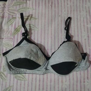 Comfortable Grey and Black Bra 28B
