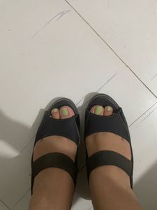 Black Strappy Flats