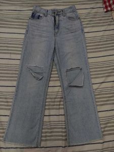 Ripped Wide Leg Jeans
