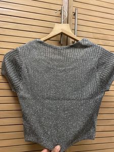 Brand New, Ladies Top, Silver With Lurex