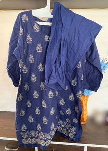 Blue Embroidered Kurta