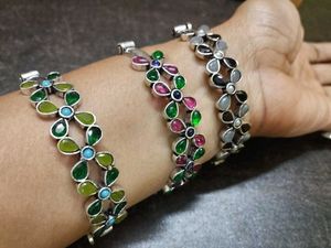 Floral Gemstone Bangle Bracelets 💞👌👌