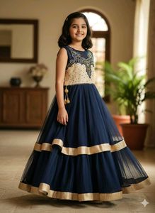 Beautiful Navy Blue Gown size 34like new