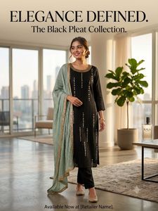 Elegant Black Kurta Set with Embellishments