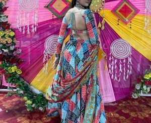 Bohemian Print Lehenga Choli Set