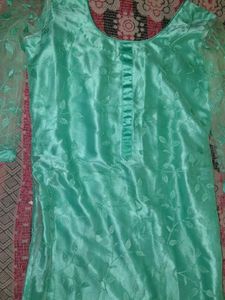 Teal Silk Dress Material
