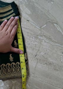 Elegant Green Saree with Gold Border