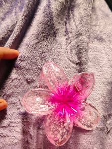 Pink Flower Hair Claw Clip