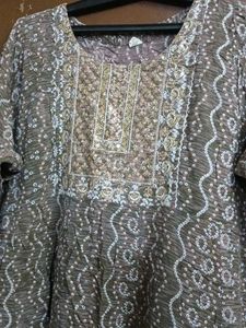 Embroidered Brown Kurta