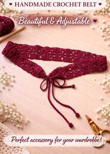 aesthetic crochet scrunchie and waist belt