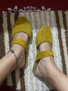Yellow Suede Sandals