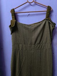XXL size Elegant Mustard Ruffled Maxi Dress
