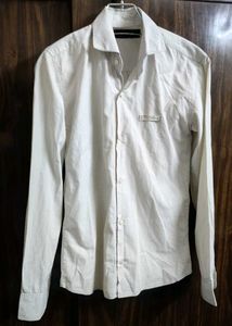 Men's White Patterned Long Sleeve Shirt