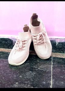 Dusty Rose Knit Sneakers