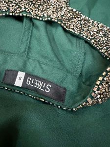 Elegant Green Embellished Jumpsuit