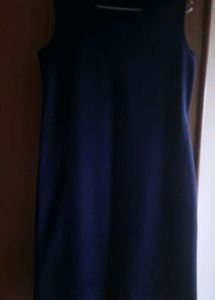 Elegant Navy Blue Sleeveless Sheath Dress