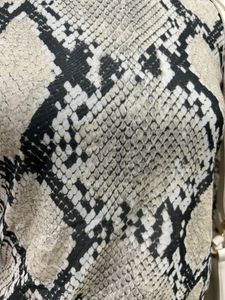 H&amp;M Snakeskin Print Turtleneck Top