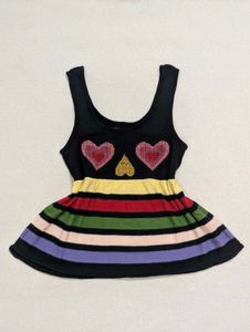 Vintage Y2K Kidcore Heart Top 🌈