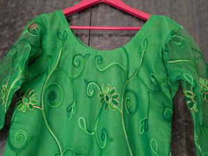 Green Embroidered Dress