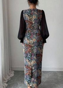 Floral Sheer Sleeve Maxi Dress