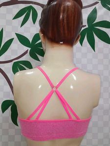 (400)Pink Sports Bra
