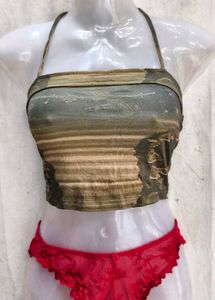 I. Trendy Camouflage Print Crop Top