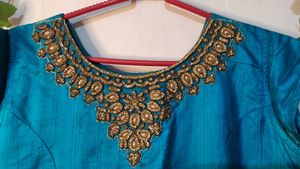 Elegant Teal Embroidered Party wear