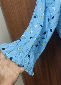 Blue Patterned Balloon Top💎