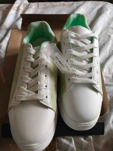 Stylish White & Green Sneakers