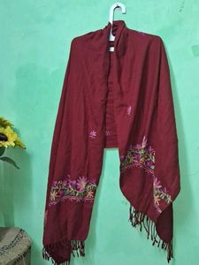 Maroon Embroidered Shawl ♥️